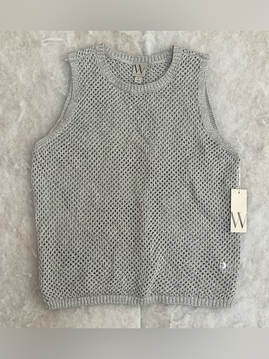 Worthington Tops - Worthington Silver Open-Weave Knit Tank(SKU778)